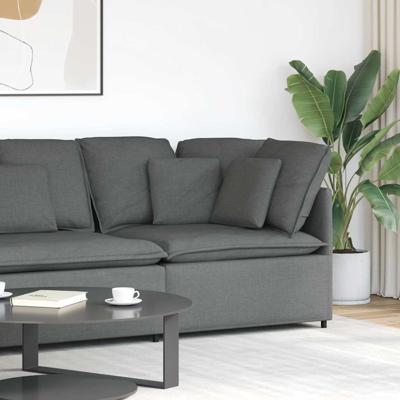 Modulaire hoekbank met kussens 100 cm donkergrijs