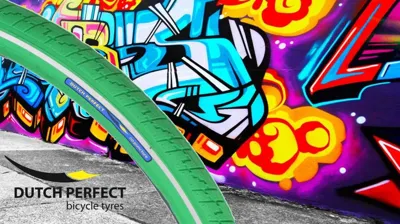 Dutch Perfect Buitenband 40-635 / 28x1-1/2 Groen met Reflectie No-Punctur