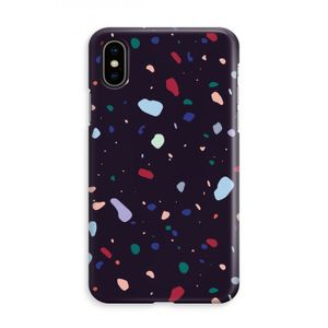 Dark Rounded Terrazzo: iPhone X Volledig Geprint Hoesje