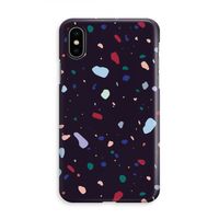 Dark Rounded Terrazzo: iPhone X Volledig Geprint Hoesje