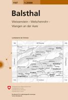 Wandelkaart - Topografische kaart 1107 Balsthal | Swisstopo - thumbnail