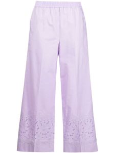 P.A.R.O.S.H. pantalon droit à broderie anglaise - Violet