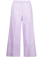 P.A.R.O.S.H. pantalon droit à broderie anglaise - Violet - thumbnail