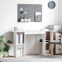 Bureau met Opslag met plank Wit 130 x 50,5 x 75 cm Bewerkt hout