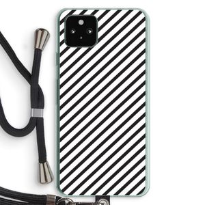 Strepen zwart-wit: Pixel 5a 5G Transparant Hoesje met koord