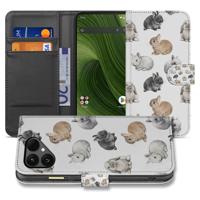 Fairphone 6 | Bookcase | Hoesje Met Konijntjes Design In Pu Leer