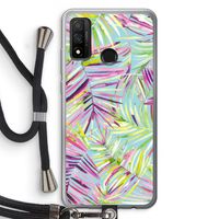 Tropical Palms Blue: Huawei P Smart (2020) Transparant Hoesje met koord