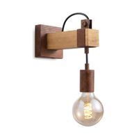 Light depot - wandlamp Denton 1L - hout / roest - Outlet