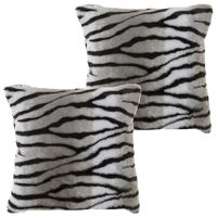 2x stuks woonkussens/sierkussens zebra strepen dierenprint 45 x 45 cm