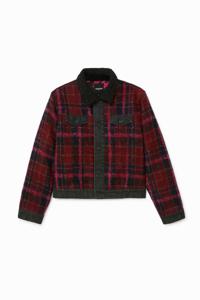 Geruit wollen jack - RED - M