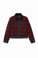 Geruit wollen jack - RED - L