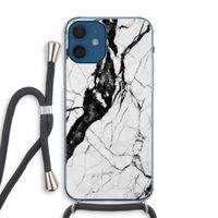Witte marmer 2: iPhone 12 Transparant Hoesje met koord