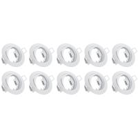 Trion GU10 Inbouwspot Armatuur Set - Wit Aluminium - Kantelbaar - Ø83mm