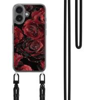 iPhone 17 hoesje met zwart koord - Rode Rozen
