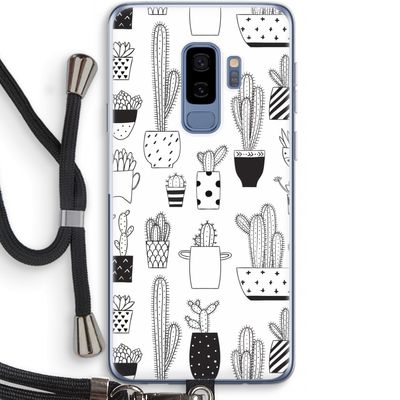 Cactusmotief: Samsung Galaxy S9 Plus Transparant Hoesje met koord
