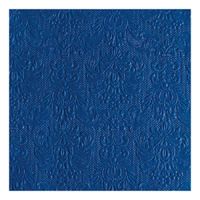 15x Luxe servetten barok patroon blauw 3-laags - thumbnail