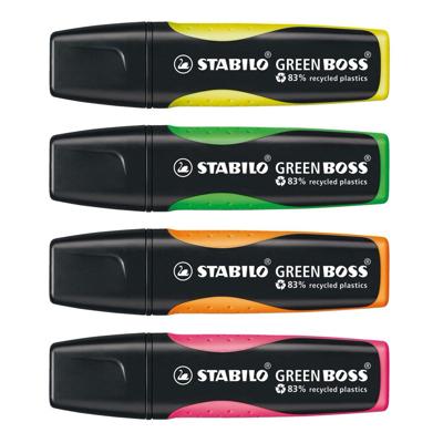 Stabilo green boss markeerstiften, 4st.