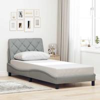 Bedframe zonder matras 90x190 cm stof lichtgrijs