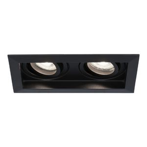 HOFTRONIC™ Durham Inbouwspot Dubbel Zwart - GU10 5 Watt 400 lumen - 6000K Daglicht wit - Kantelbaar - IP20 - Rechthoek