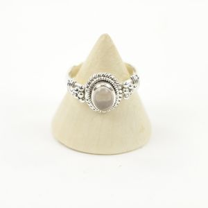 Zilveren Ring met Rozenkwarts Maat 18  (Sterling Zilver 925)