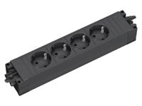 336.604  - Socket strip, multiple socket 4-fold black-gray, 336.604 - thumbnail