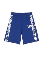 Versace Kids short imprimé à taille élastiquée - Bleu - thumbnail