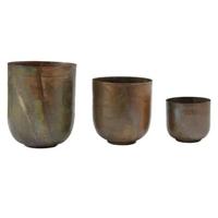 PTMD Ziggi Copper patina iron pot round high SV3 - thumbnail