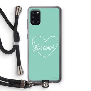 Forever heart pastel: Samsung Galaxy A31 Transparant Hoesje met koord