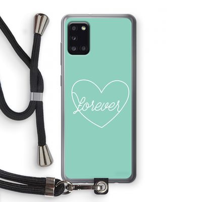 Forever heart pastel: Samsung Galaxy A31 Transparant Hoesje met koord