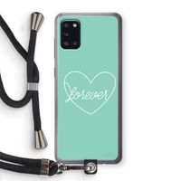 Forever heart pastel: Samsung Galaxy A31 Transparant Hoesje met koord