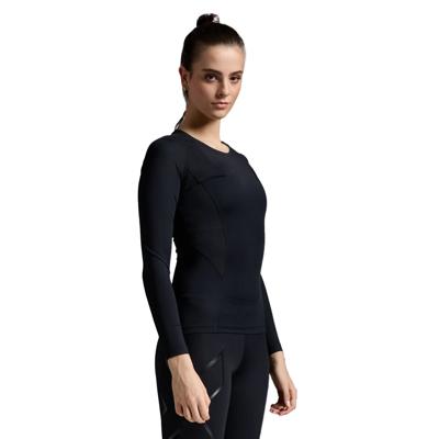 2XU Core Compression hardloopshirt lange mouw Black/No Logo Dames L