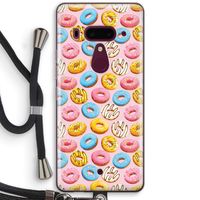 Pink donuts: HTC U12+ Transparant Hoesje met koord
