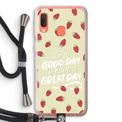 Don't forget to have a great day: Samsung Galaxy A20e Transparant Hoesje met koord