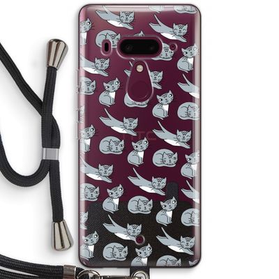 Poezen: HTC U12+ Transparant Hoesje met koord