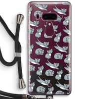 Poezen: HTC U12+ Transparant Hoesje met koord Poezen: HTC U12+ Transparant Hoesje met koord