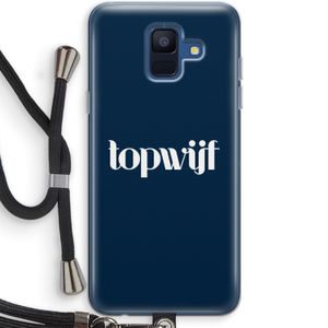 Topwijf Navy: Samsung Galaxy A6 (2018) Transparant Hoesje met koord