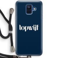 Topwijf Navy: Samsung Galaxy A6 (2018) Transparant Hoesje met koord
