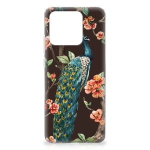 Xiaomi Redmi 10C TPU Hoesje Pauw met Bloemen