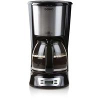 Filterkoffiezetapparaat - DOMO - DO708K - 1000 W - 1,5 L - 12 kopjes - LCD scherm - 24 uurs timer - Zwart en RVS