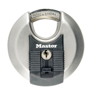 MASTER LOCK 70 mm breed Excell-hangslot van roestvrij staal met schijf en versterkte beugel