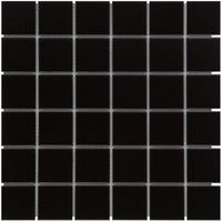 Tegelsample: The Mosaic Factory Barcelona vierkante mozaïek tegels 31x31 zwart mat