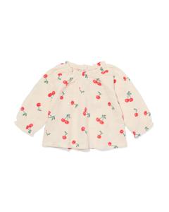 HEMA Newborn T-shirt Mousseline Kersen Ecru (ecru)