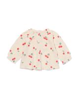 HEMA Newborn T-shirt Mousseline Kersen Ecru (ecru)