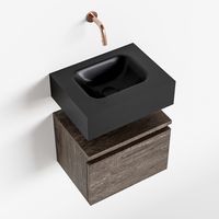 Toiletmeubel Mondiaz Andor | 40 cm | Meubelkleur Dark brown | Lex vrijhangend wastafel Urban Midden | Zonder kraangat