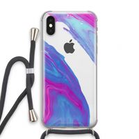 Zweverige regenboog: iPhone X Transparant Hoesje met koord