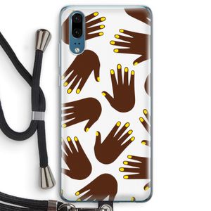 Hands dark: Huawei P20 Transparant Hoesje met koord