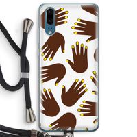 Hands dark: Huawei P20 Transparant Hoesje met koord
