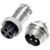 Pollin 453553 Ronde connector Bus, inbouw, Stekker Totaal aantal polen: 4 1 set(s)