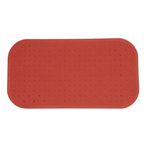 Douche/bad anti-slip mat badkamer - rubber - terracotta - 36 x 76 cm - rechthoek