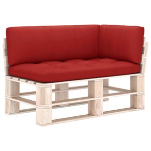 VidaXL Palletkussens 3 st stof rood